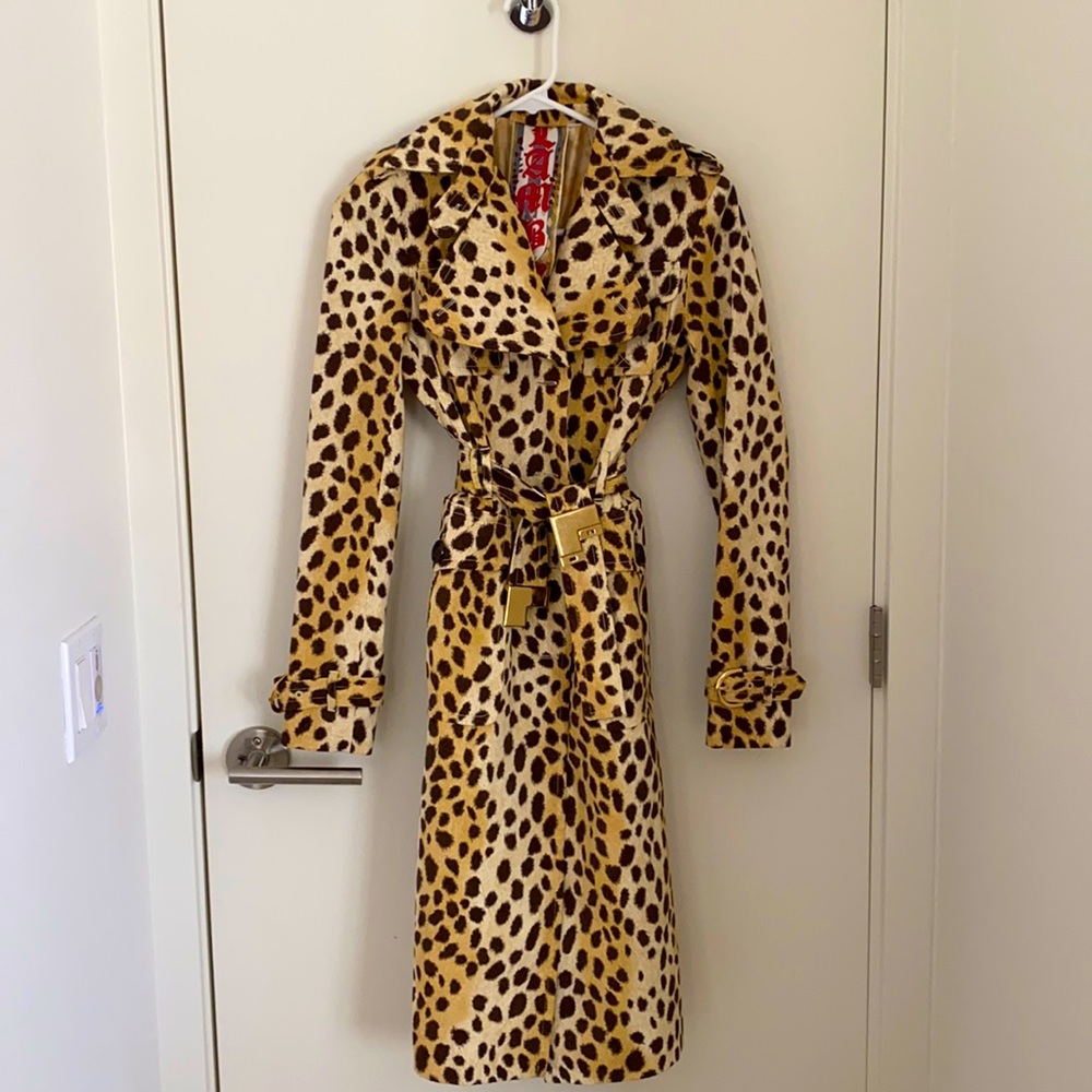 Fashionable L.A.M.B. Trench in fun animal print.